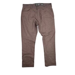Evolution In Design Mens Premium Denim Jeans Brown Straight‎ Leg 40x34